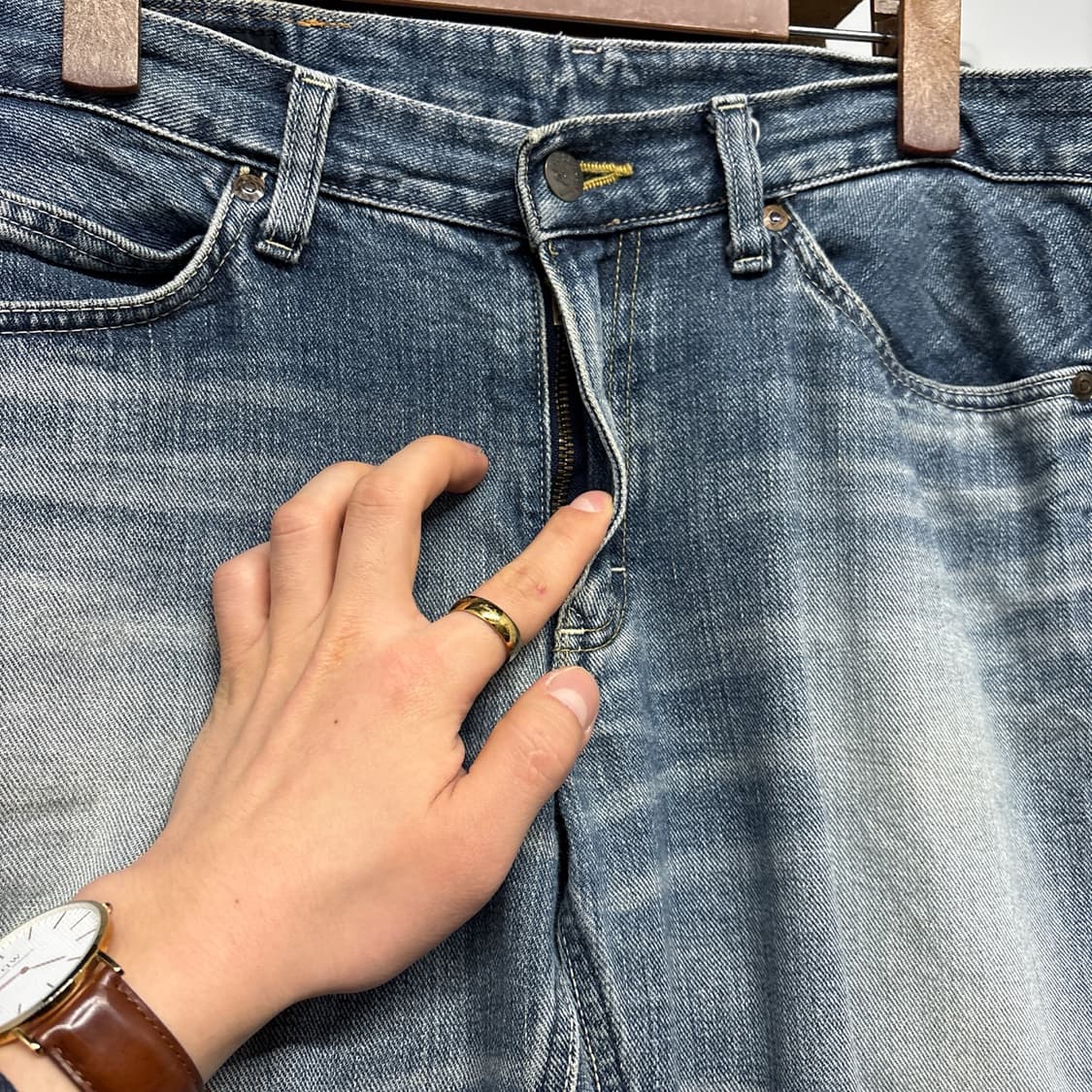 00s 리 라이더스 빈티지 페이딩 워싱 플레어 데님팬츠 N900   상품이미지5