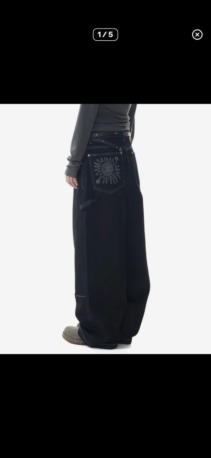 아캄 카펜터 데님팬츠 블랙 1사이즈 상품이미지1