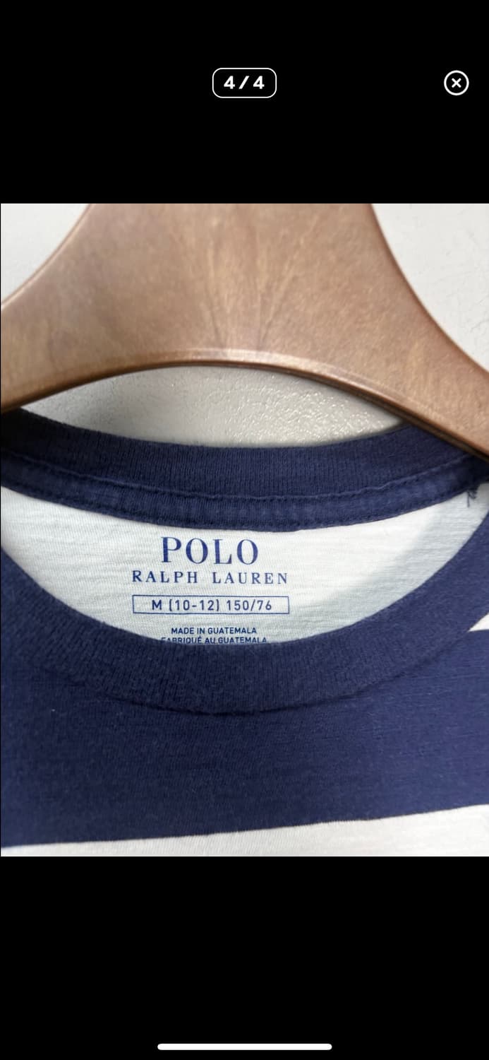 폴로 랄프로렌 배색 단가라 반팔 티셔츠 H1237 상품이미지4