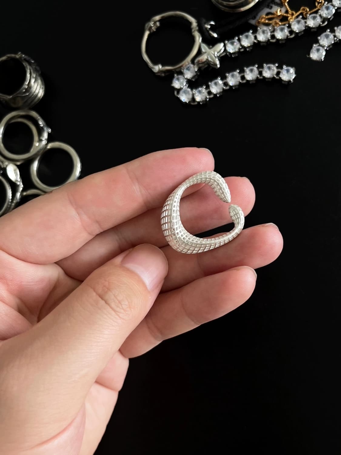 Oceanora 3D 프린팅 건축용 925 실버 오픈 링 상품이미지6