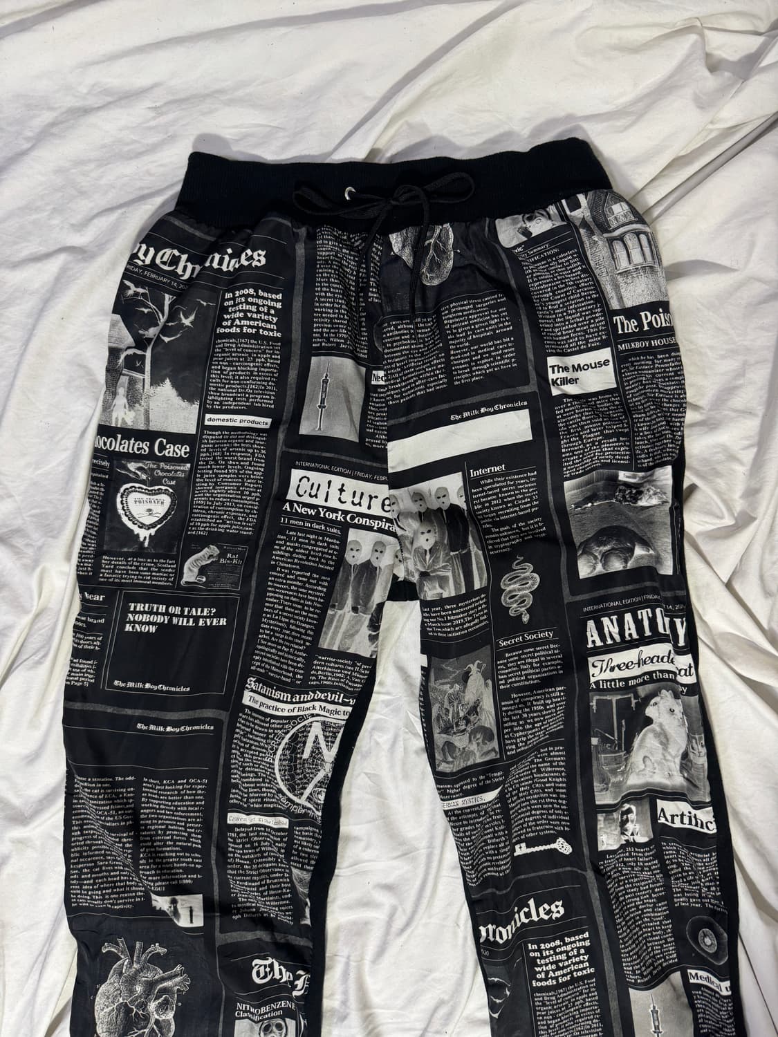 Milkboy 뉴스페이퍼 스웻 조거 팬츠 y2k 펑크  상품이미지4