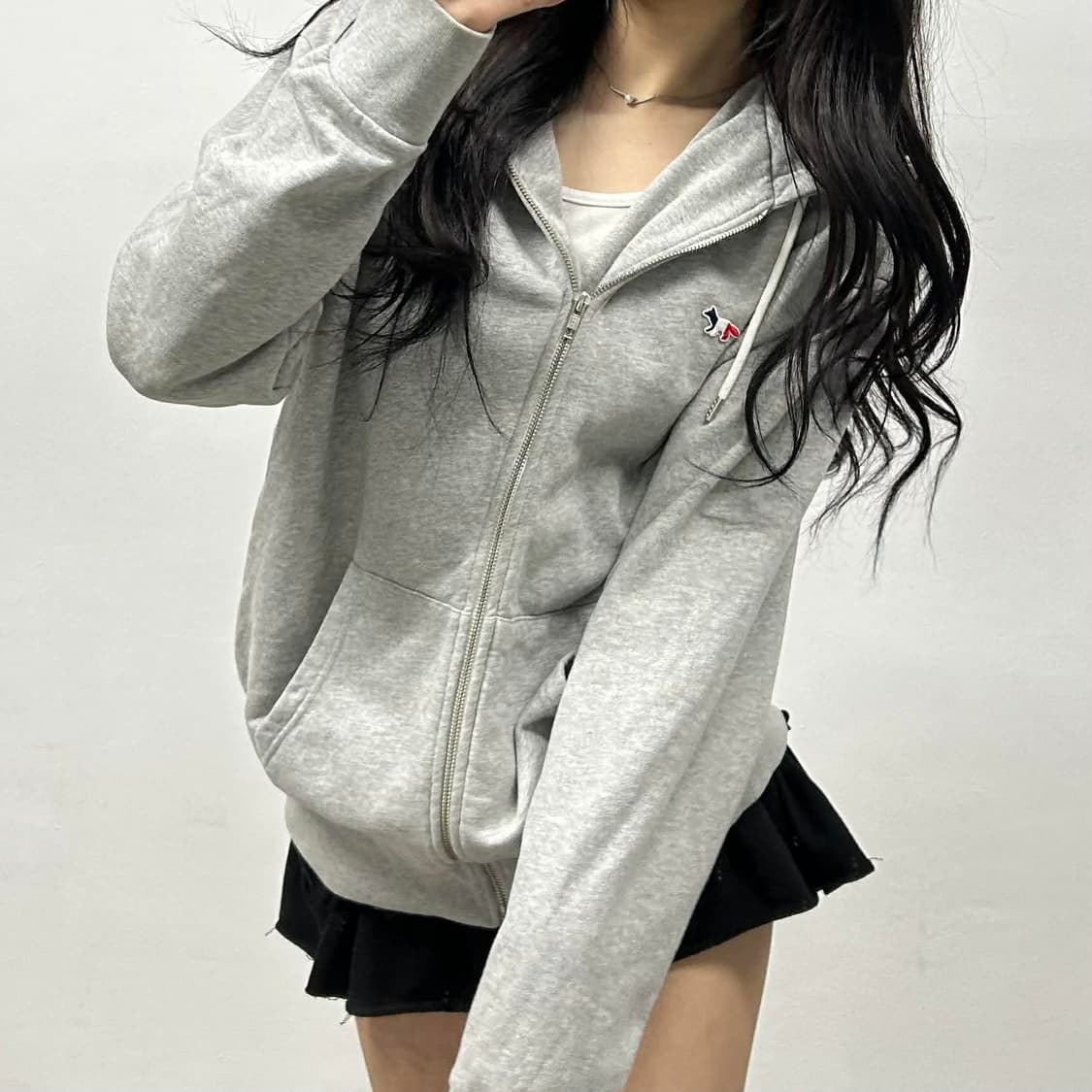 메종키츠네 신형 폭스 그레이 후드집업(XL) 상품이미지2