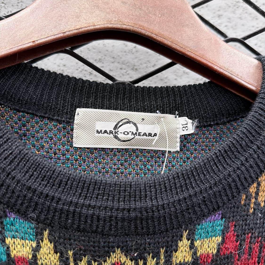 올오버 에스닉 패턴 니트 리브배색 디테일 멀티컬러 상품이미지6