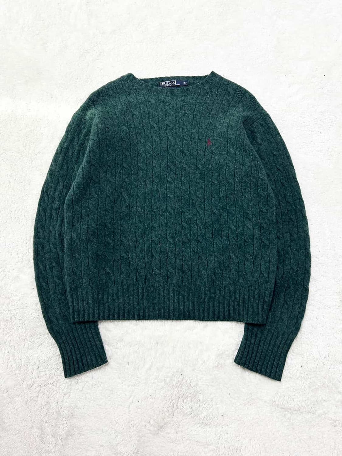 폴로 램스울 딥그린 케이블 니트 상품이미지6