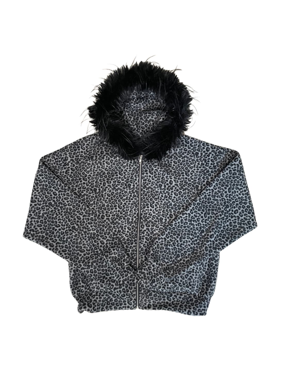 레오파드 호피 퍼 후드 후리스 기모 집업 상품이미지8