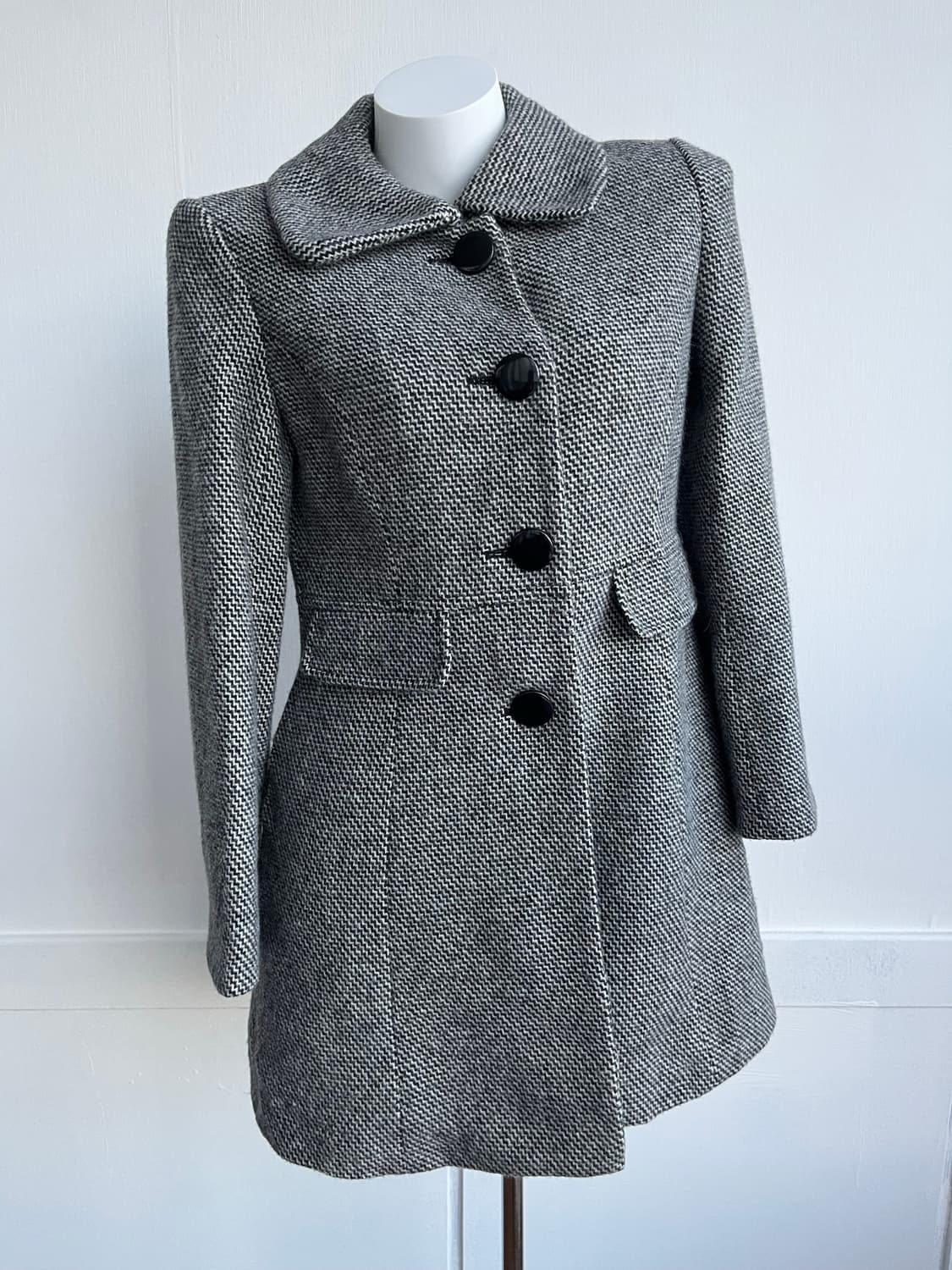 MISS PARIS 헤링본 울혼방 테일러드 코트  상품이미지1