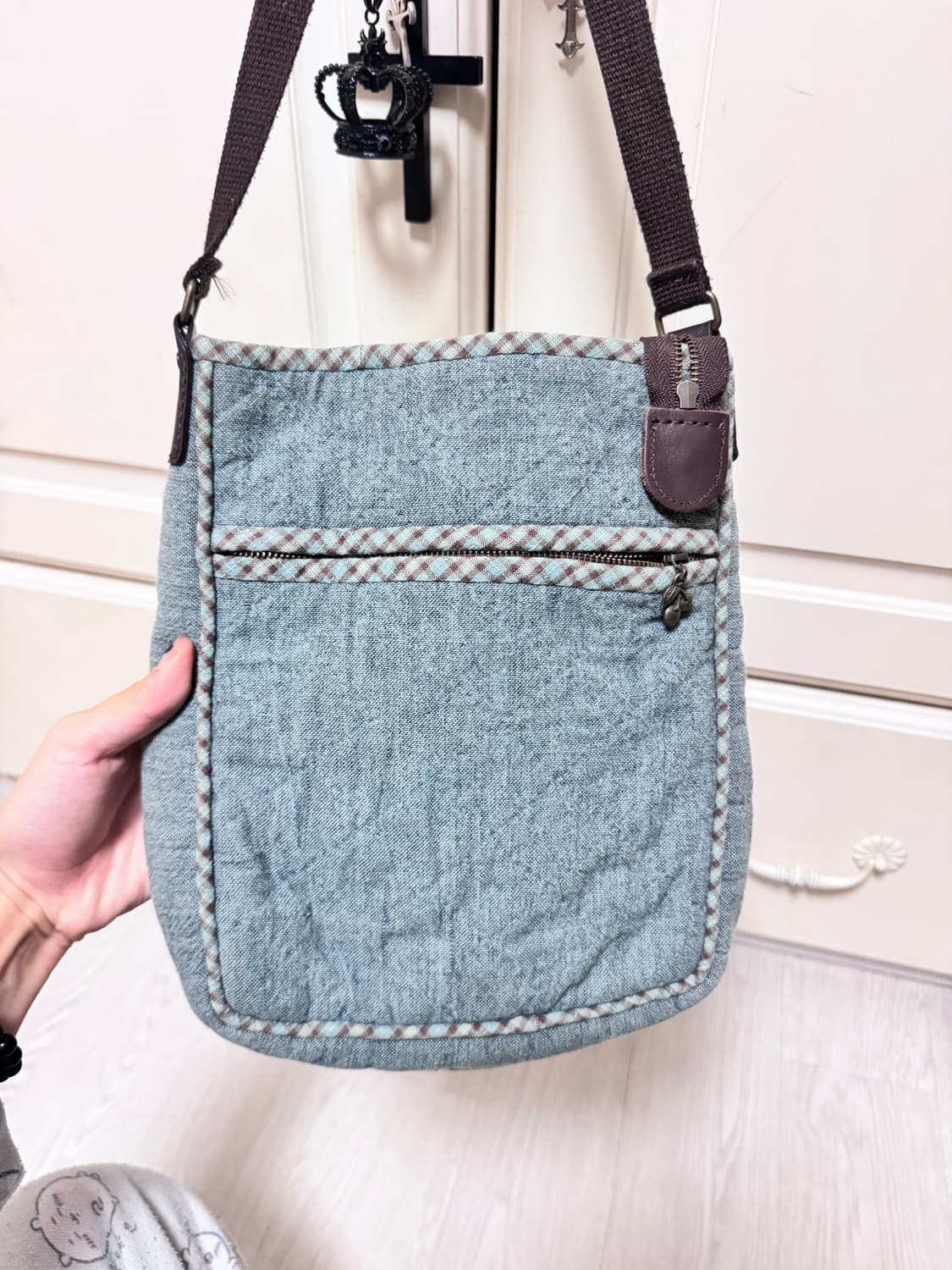 빈티지 모리걸 모리가방 핸드메이드 퀄트 자수 크로스백 숄더백 상품이미지2