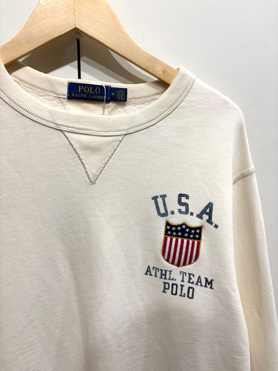 polo 폴로 화이트 기모 긴팔 티 M 상품이미지4