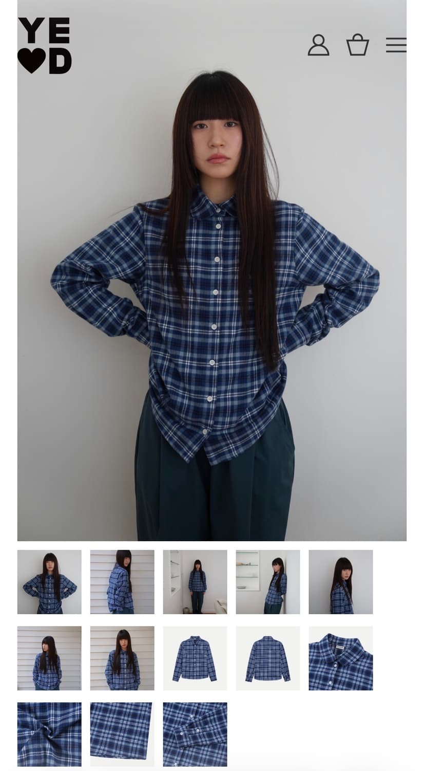 예디아카이브 플란넬 셔츠 블루 상품이미지1
