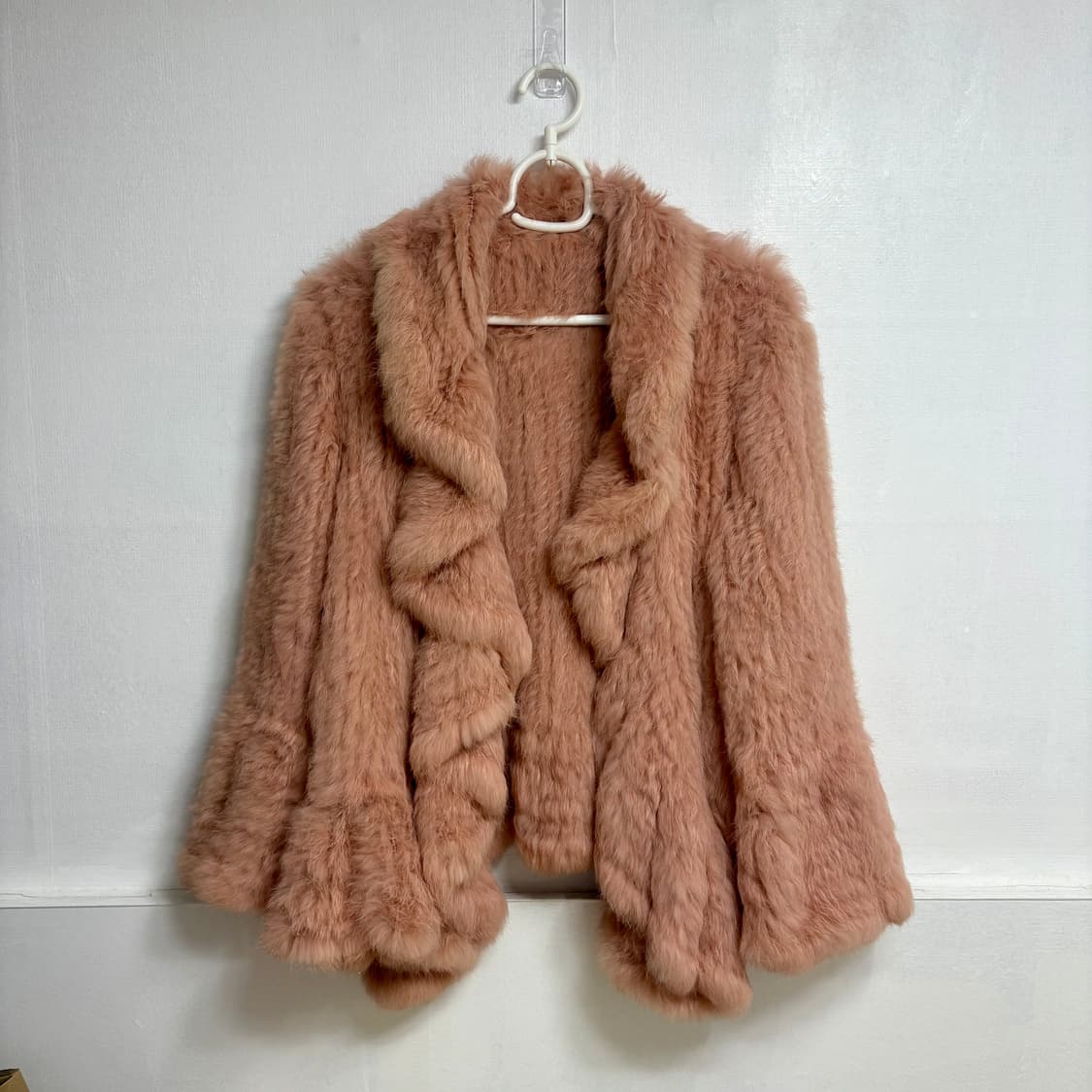 토끼털 핑크퍼 자켓 갸루패션 상품이미지5