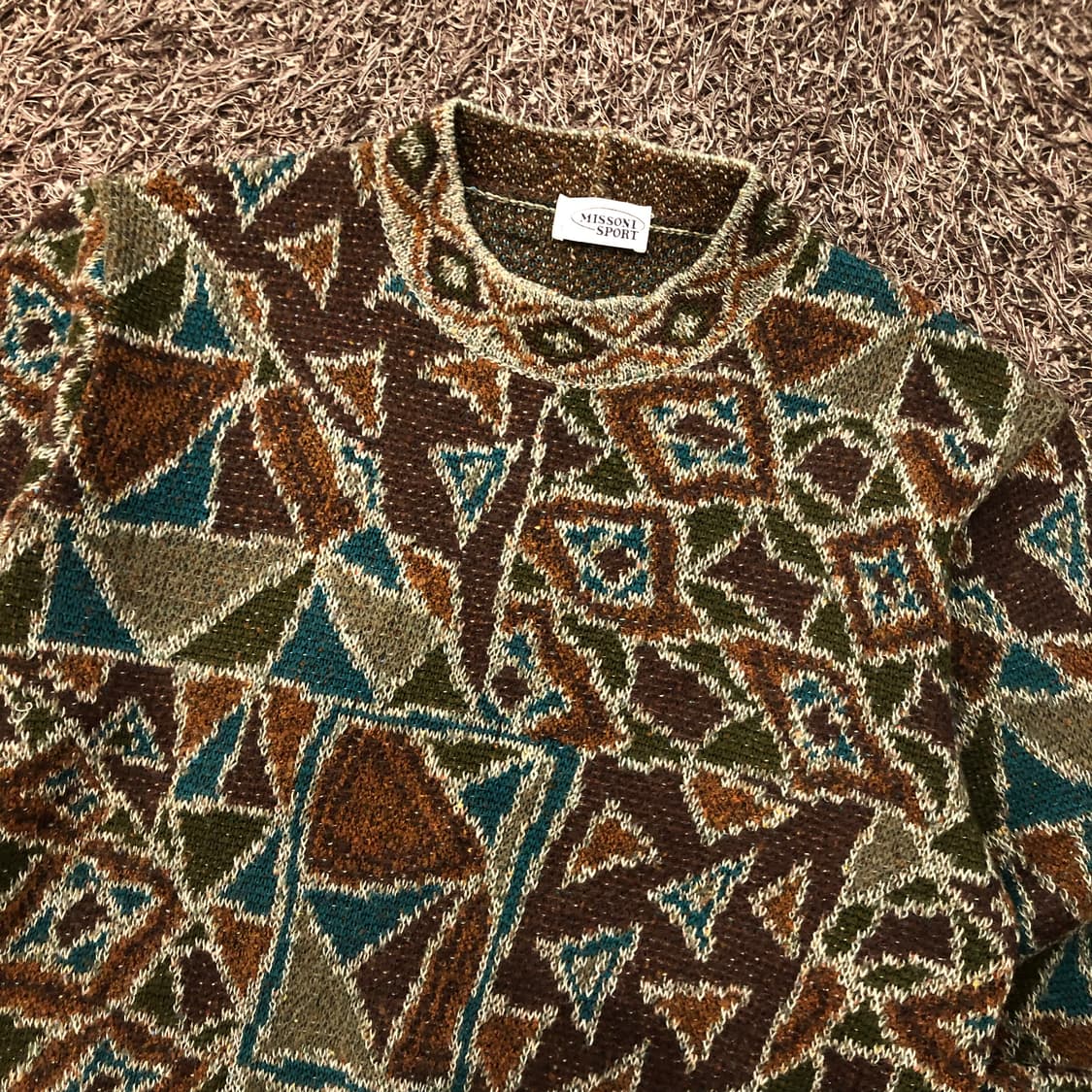 미쏘니 울 멀티컬러 패턴 니트 상품이미지2