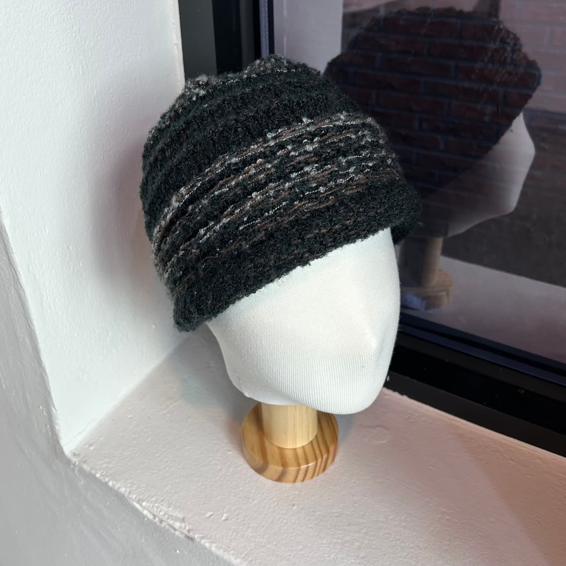 그레이 패턴 니트 비니 상품이미지4