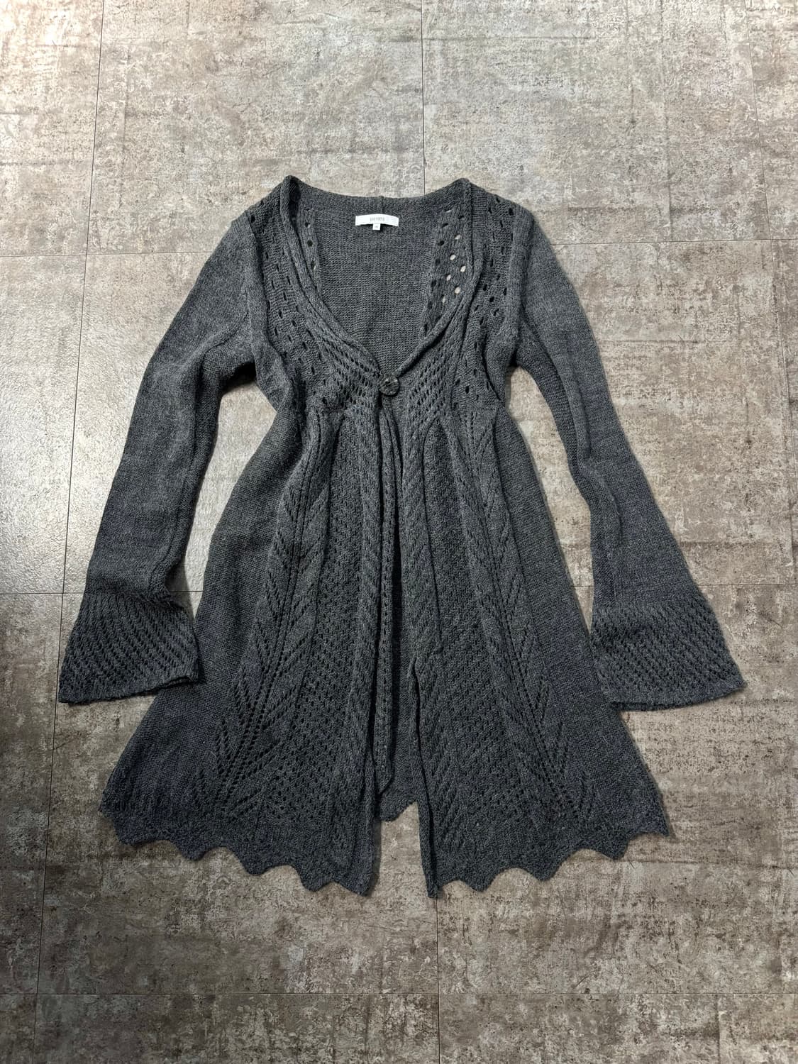 페어리 펀칭 니트 원 버튼 울 가디건 상품이미지4