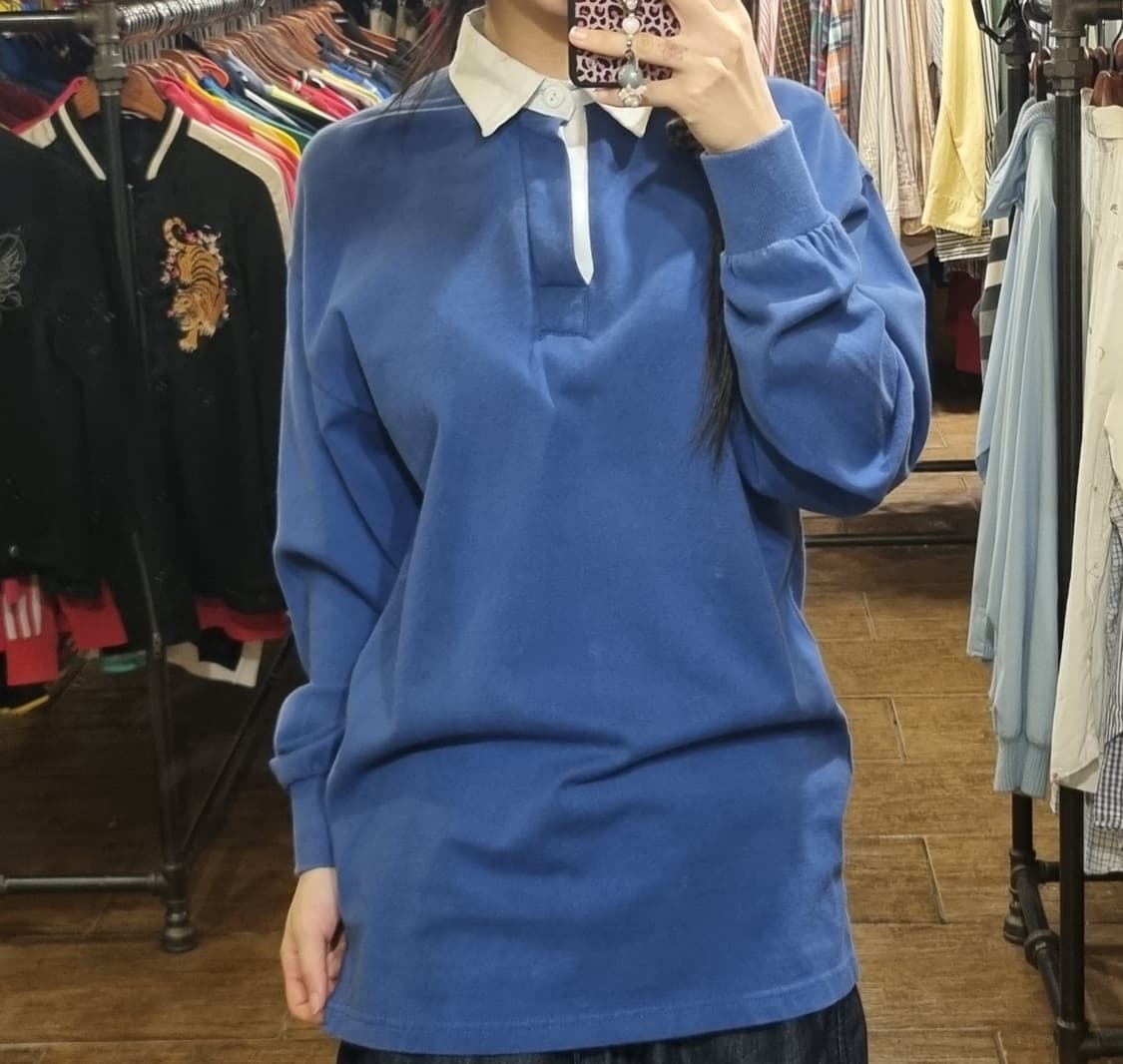 [Hi] 빈티지 럭비티 블루 상품이미지1