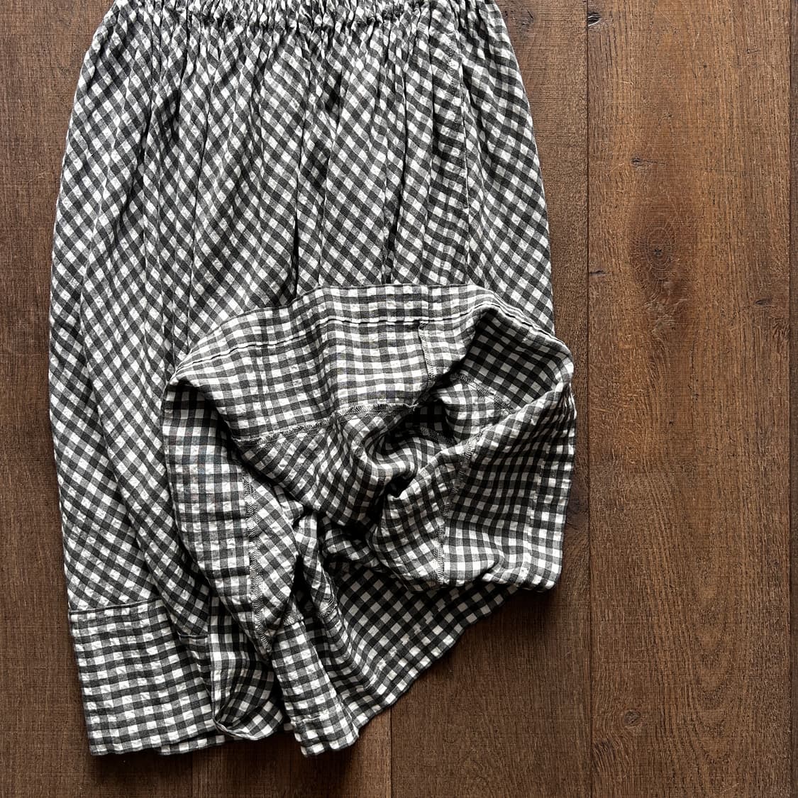 Gingham Check Shirring Skirt 상품이미지7