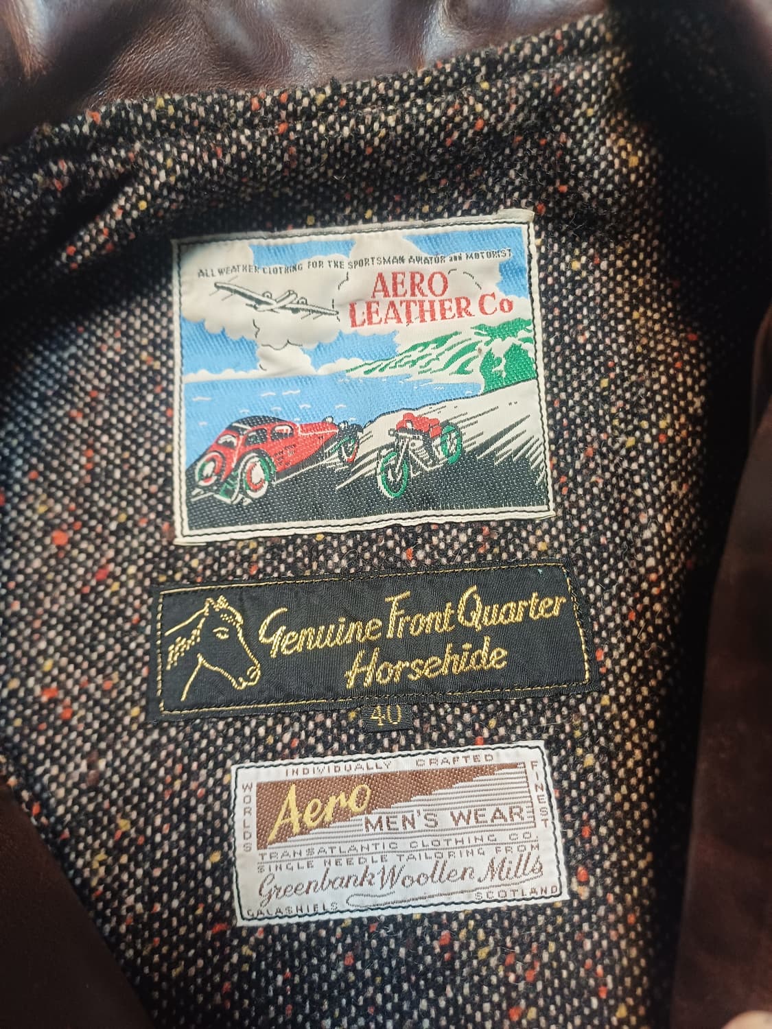 에어로레더 하프벨트 크롬악셀 호스하이드 말가죽레더자켓40 아메카지워크웨어 상품이미지3