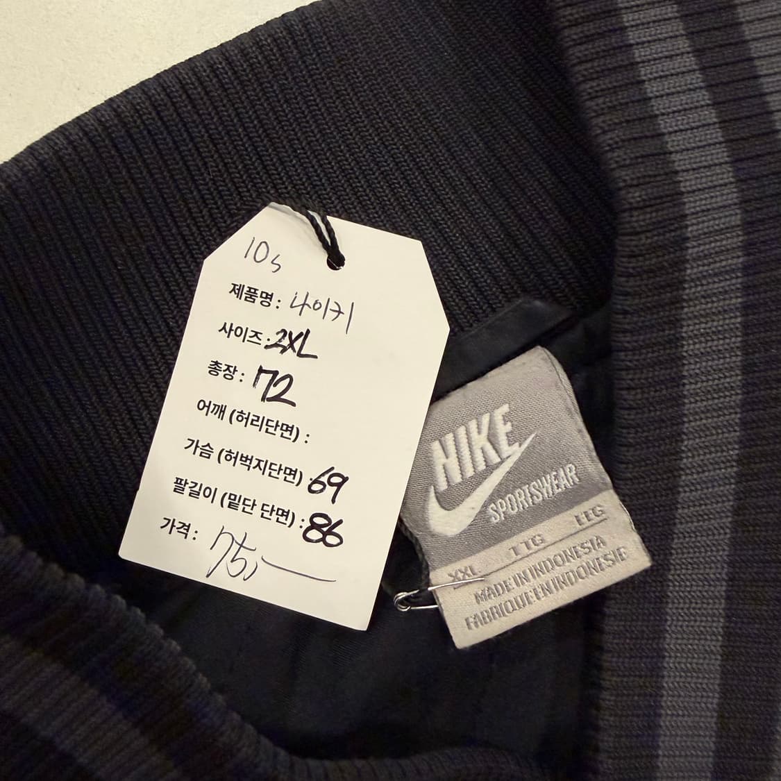 [2XL] 10s 나이키 검정색 봄버 바시티 자켓 B350 상품이미지7