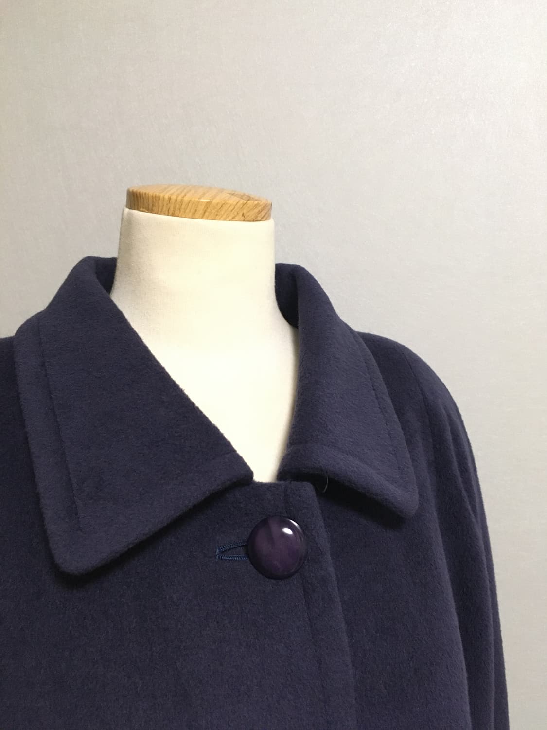 일본빈티지 울 딥퍼플 루즈핏 앙고라 미디 코트 상품이미지3