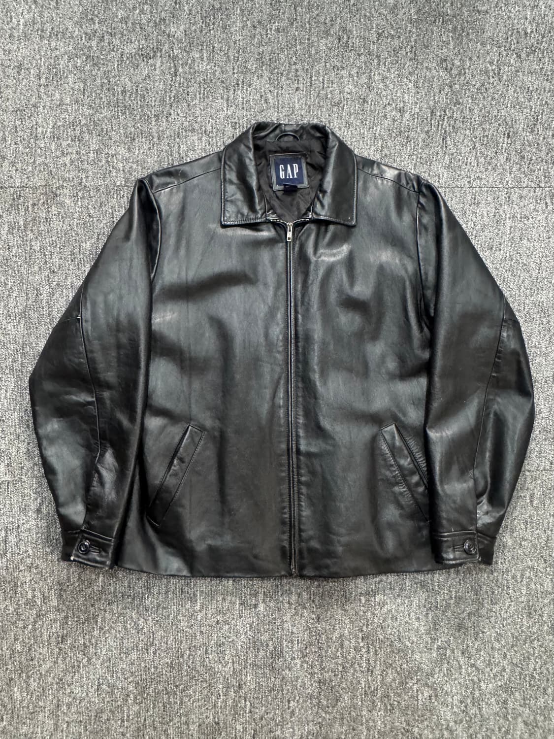 L) 올드갭 싱글라이더 카우하이드 레더 자켓 블랙 상품이미지2