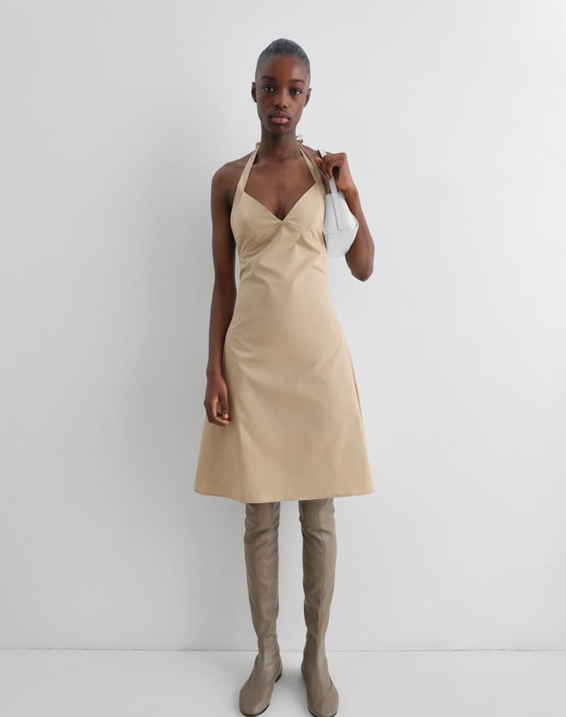 [XS,S,M]기마구아스 Jardin 홀터넥 드레스/베이지 상품이미지1