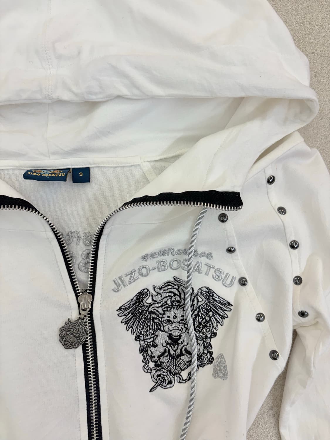 화이트 y2k 스터드 후드집업 상품이미지2