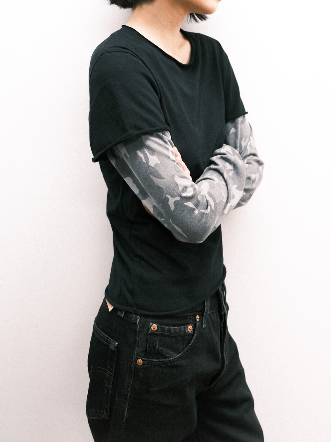 리키 Camou Long Sleeve black 2 상품이미지1