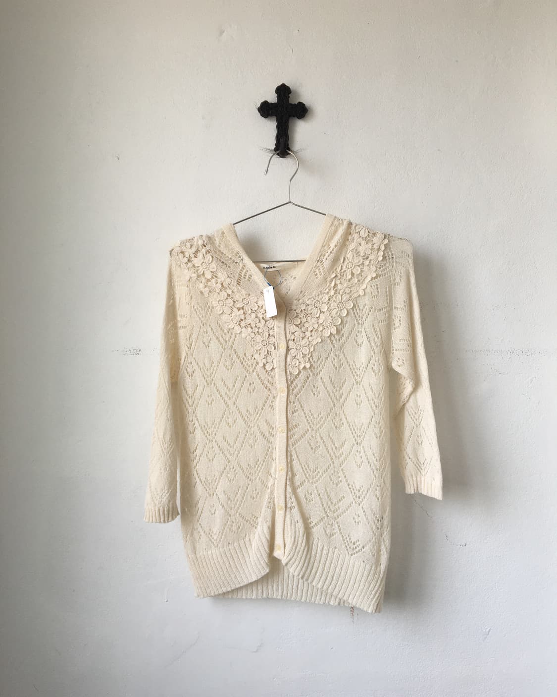 Crochet trimming hood crochet cardigan 상품이미지2