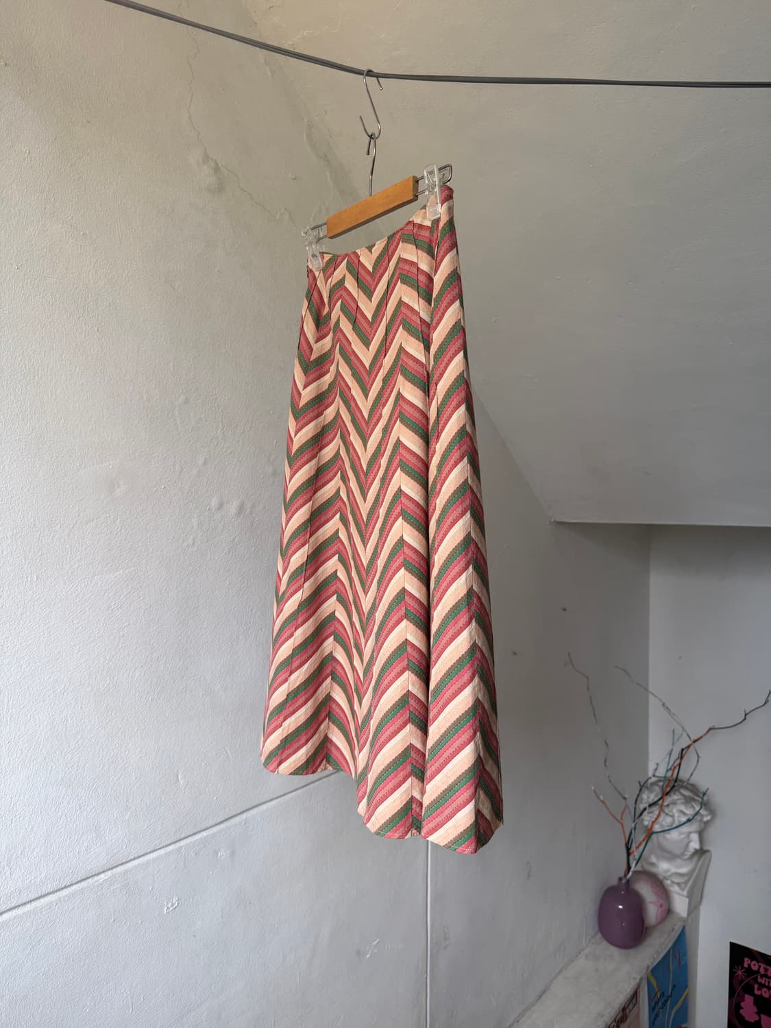 레이온 100% 플레어 a라인 미디 스커트 상품이미지5