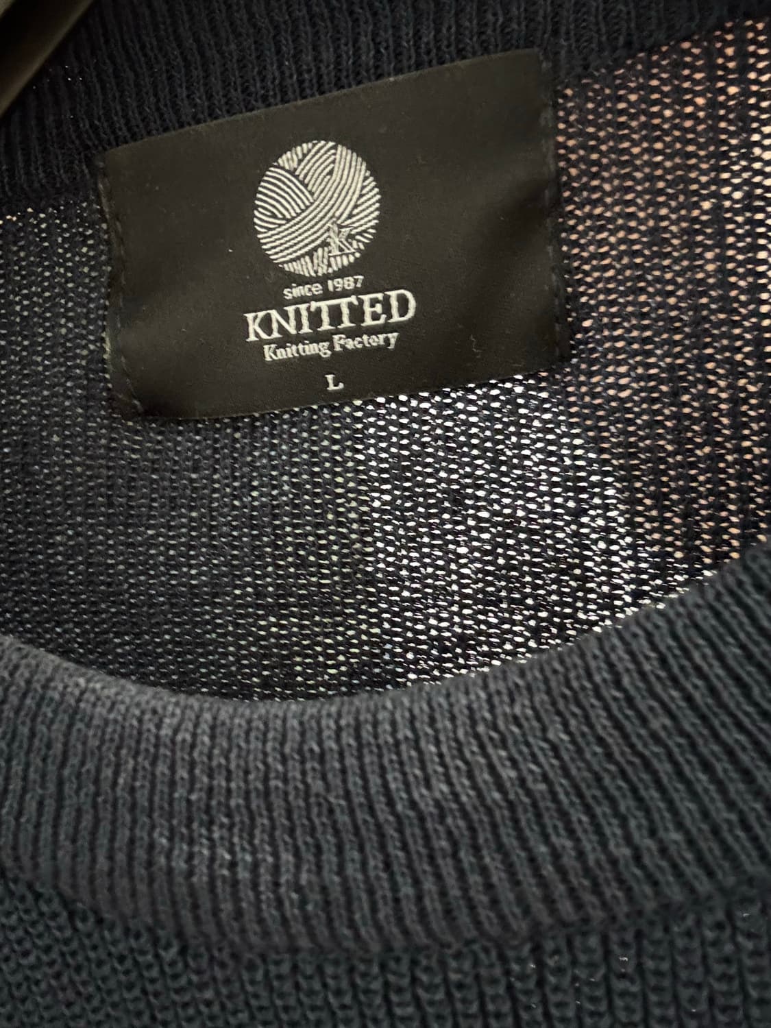 KNITTED 니트 반팔 네이비 L 상품이미지4