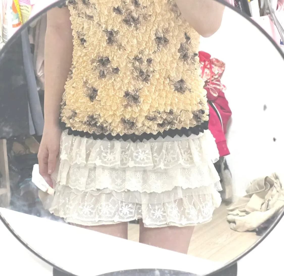 zara kids 빈티지)아이보리 레이스 프릴 히메갸루st 캉캉스커트 상품이미지2