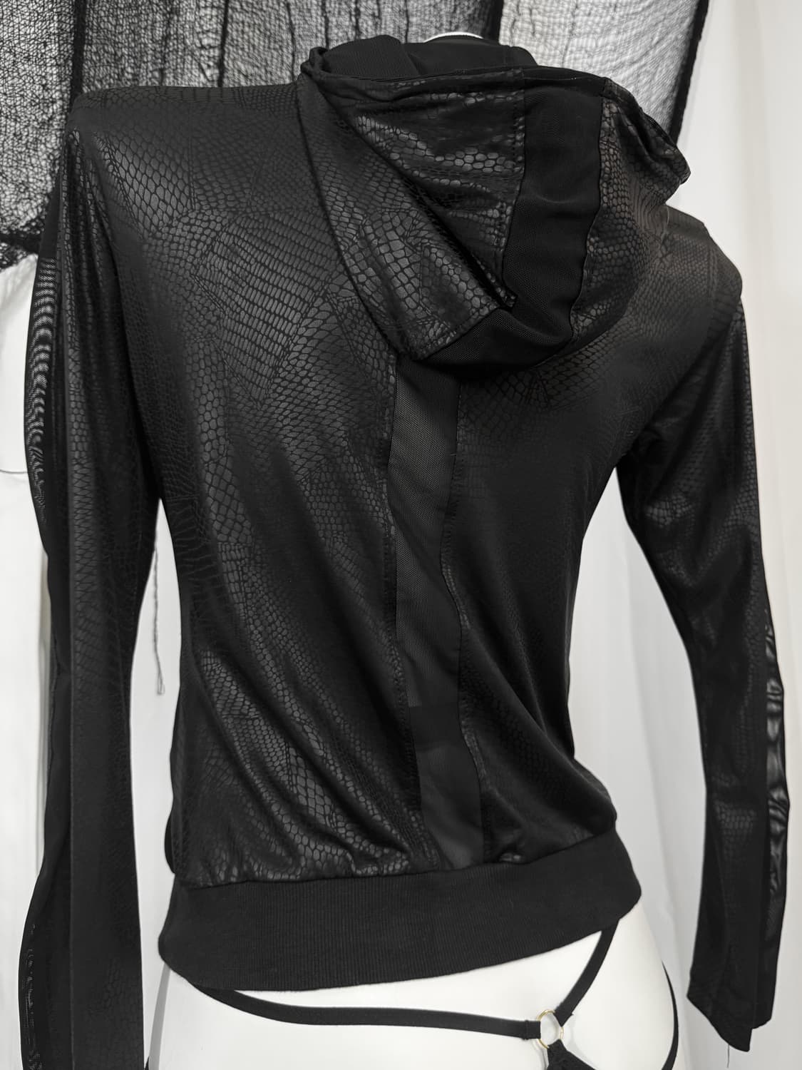  snake skin see through hood zip up 상품이미지6