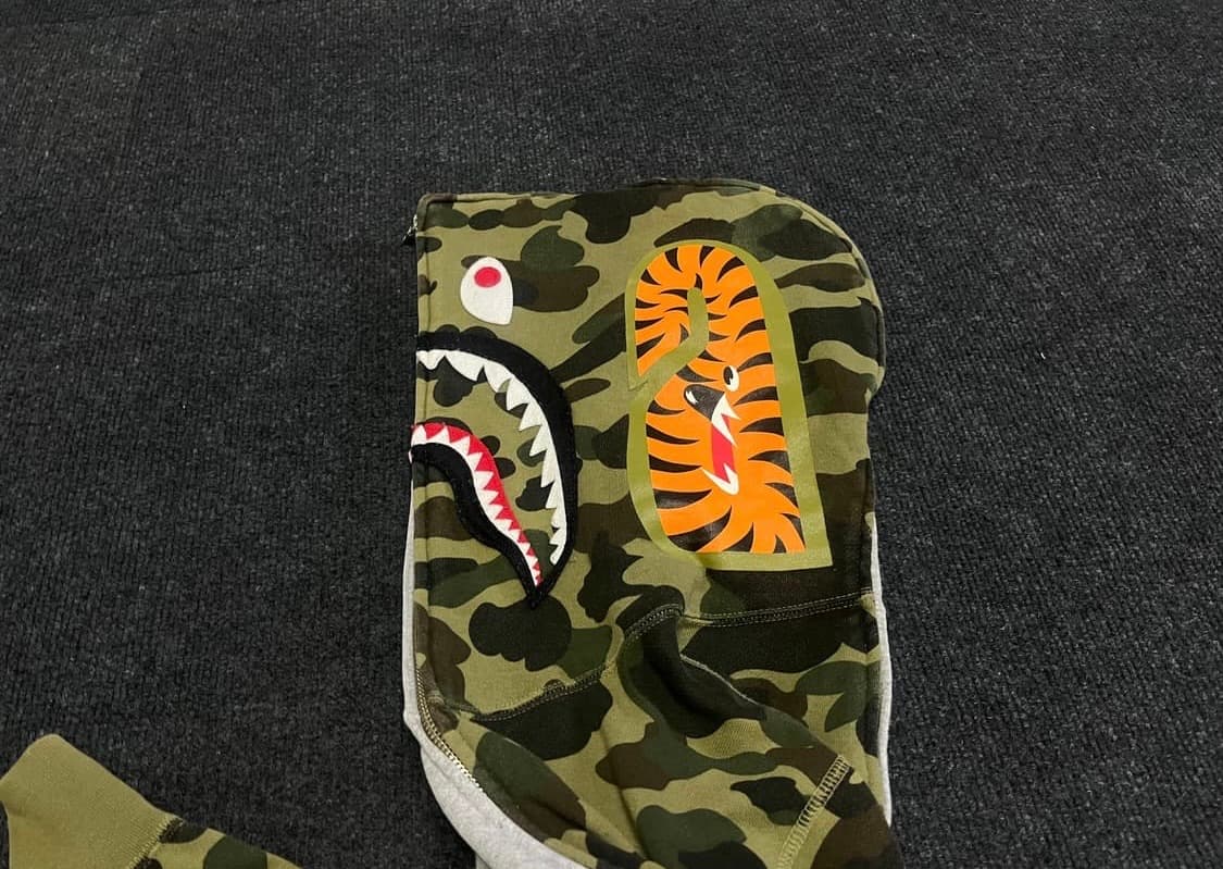 베이프 아수라 샤크 후드집업 그레이/카모 상품이미지4