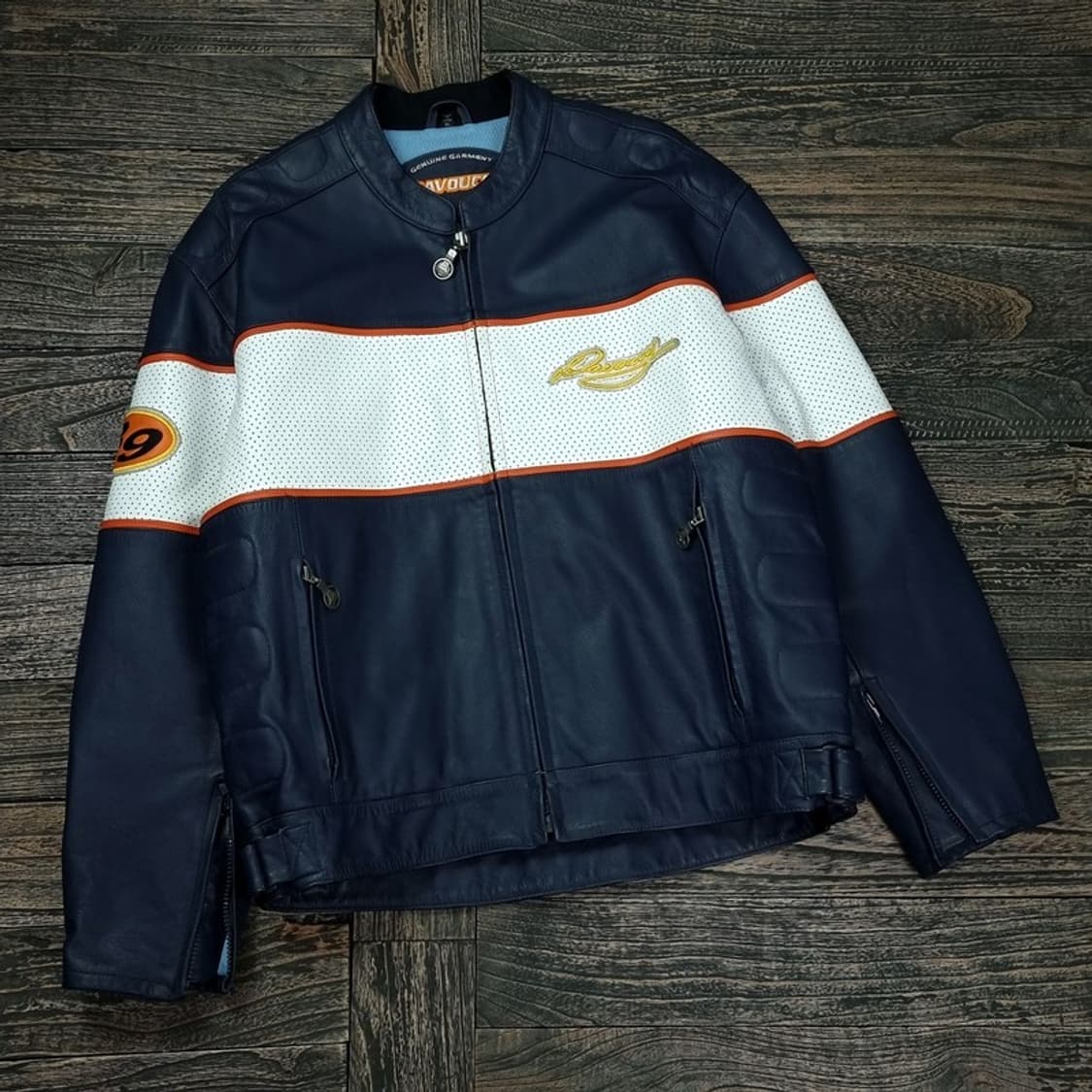 [아메리칸빈티지] 리얼 레더 올드스쿨 바이커 레이싱 자켓 M17569 상품이미지1