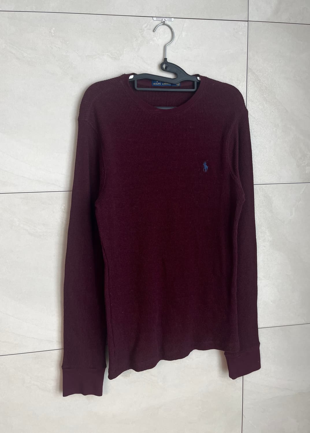 폴로 랄프로렌 버건디 와플 롱슬리브 니트 (L)  상품이미지2