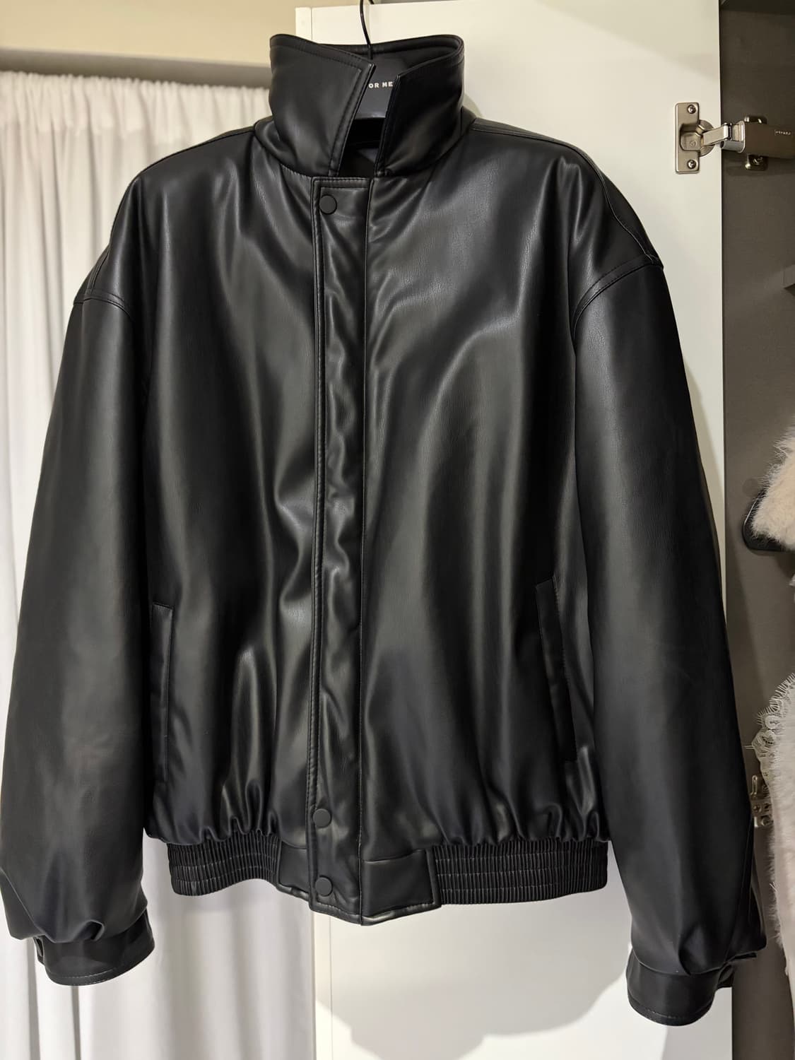 ZARA 자라 블랙 에코 레더 봄버 자켓 M 상품이미지1