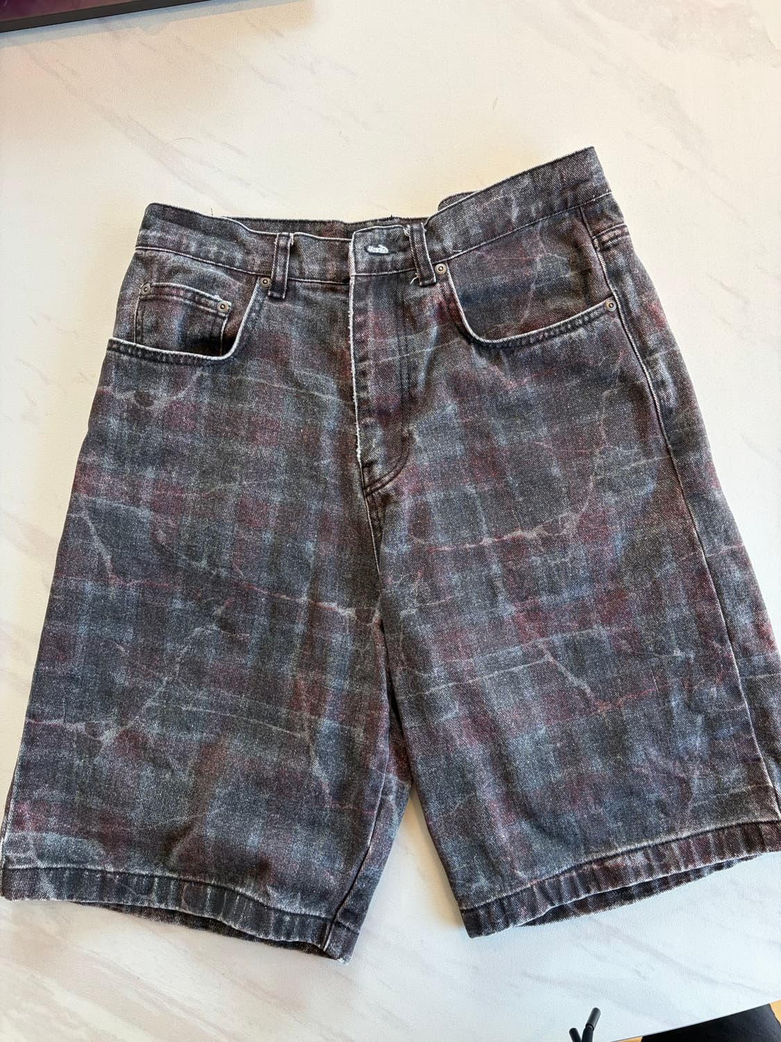 퍼킹어썸 밀러 플레이드 데님 쇼츠 상품이미지4