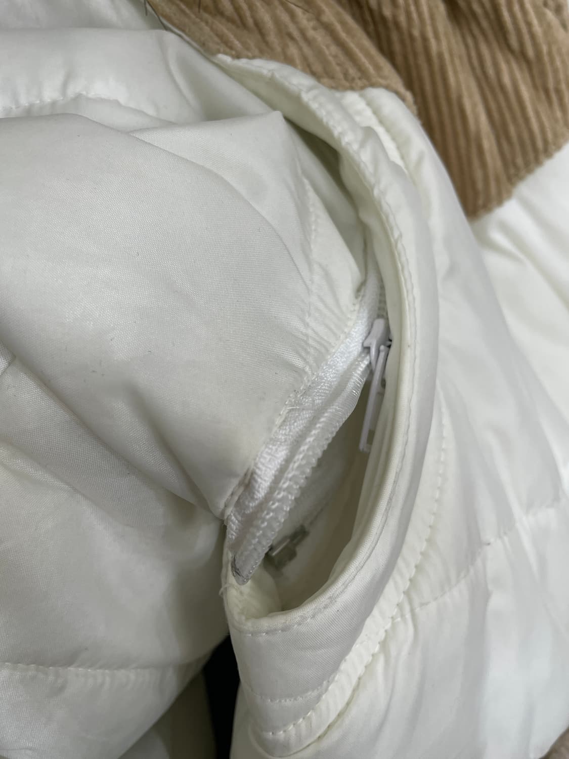 일본빈티지 SpRay 울프죠 후드 투웨이 패딩 화이트 코듀로이 점퍼 M 상품이미지7