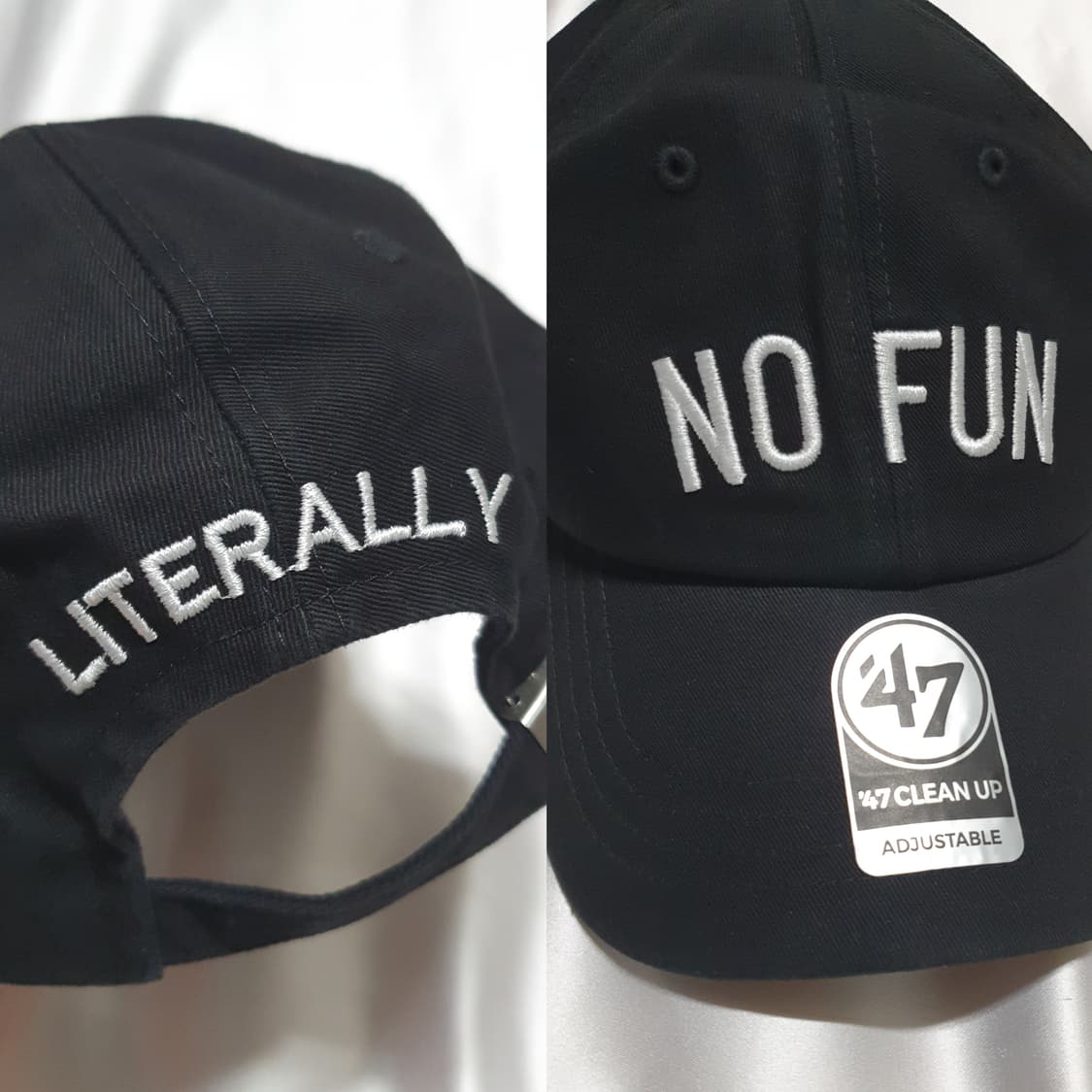 블랙 레터링 no fun 로고 볼캡 모자 상품이미지5