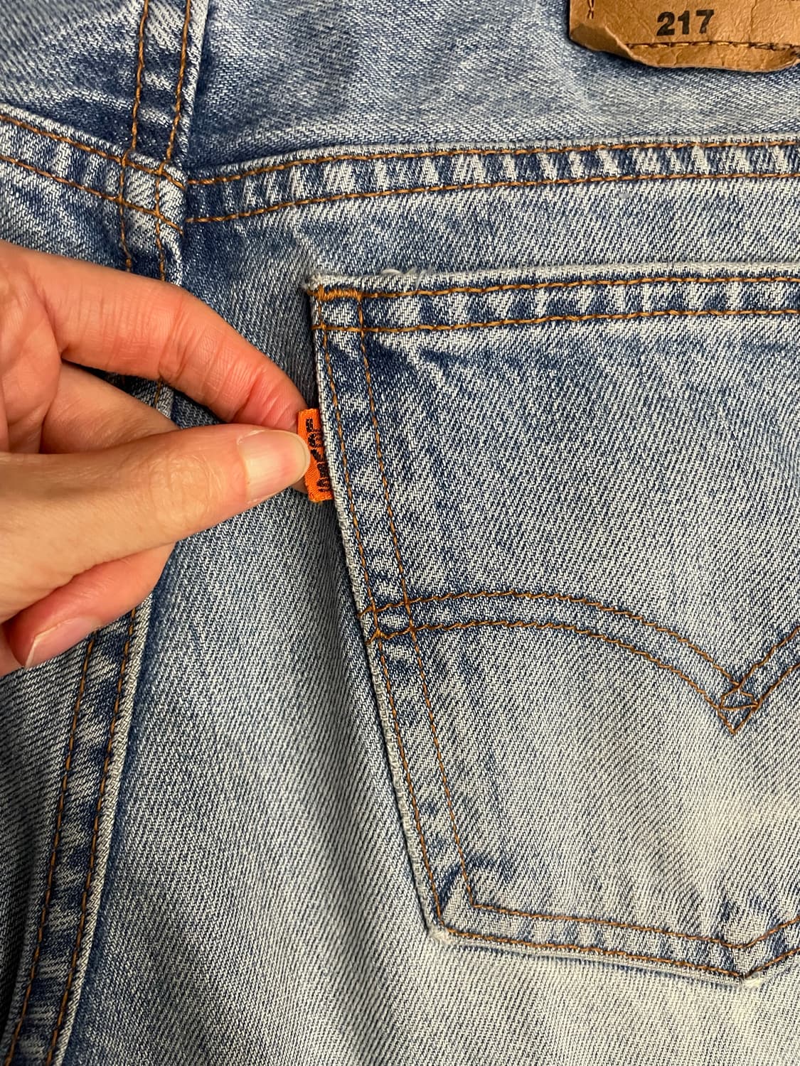 90s 리바이스 217 오렌지탭 데님 팬츠  상품이미지9