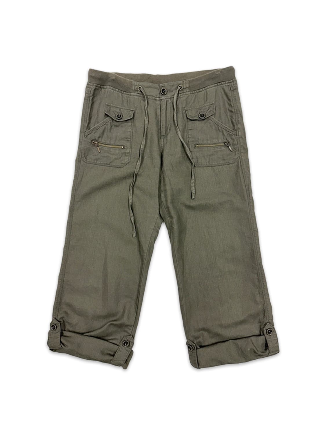 빈티지 카키 2way 카프리 팬츠 상품이미지1