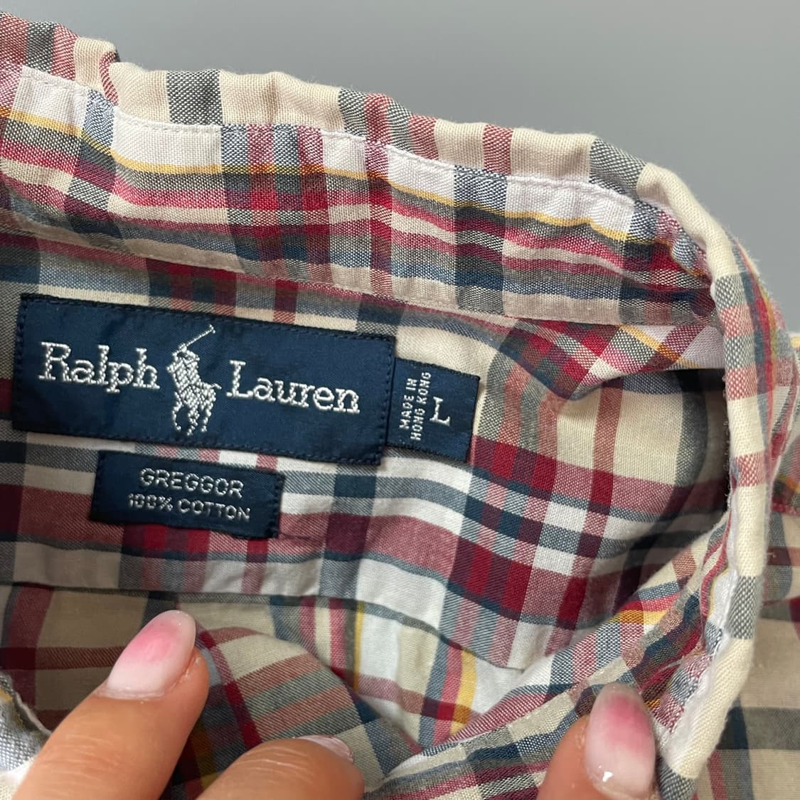 폴로랄프로렌 90s 그레고르 체크 반팔셔츠 L 상품이미지5