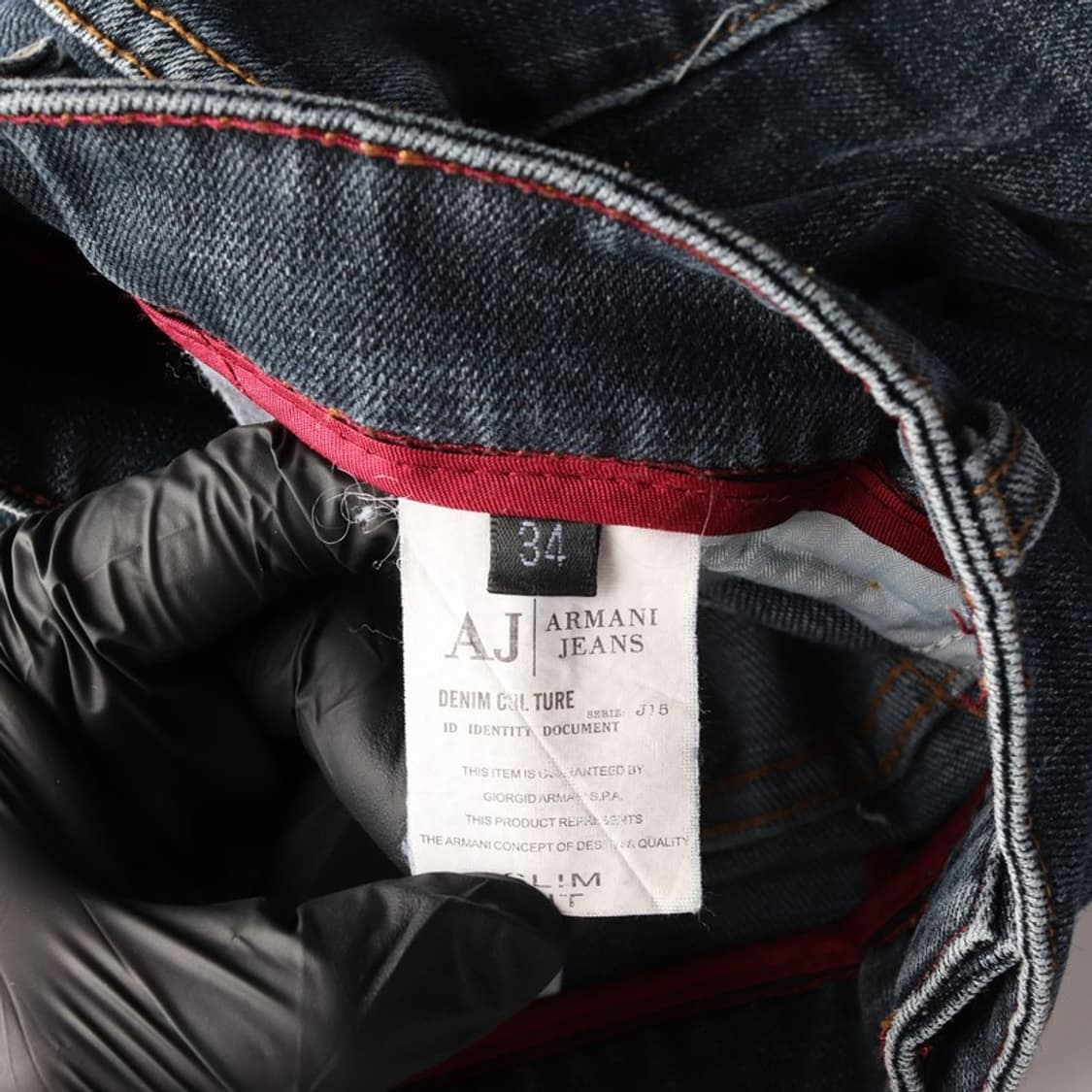 아르마니 진 J15 슬림 핏 워싱 데님 팬츠 34 상품이미지7