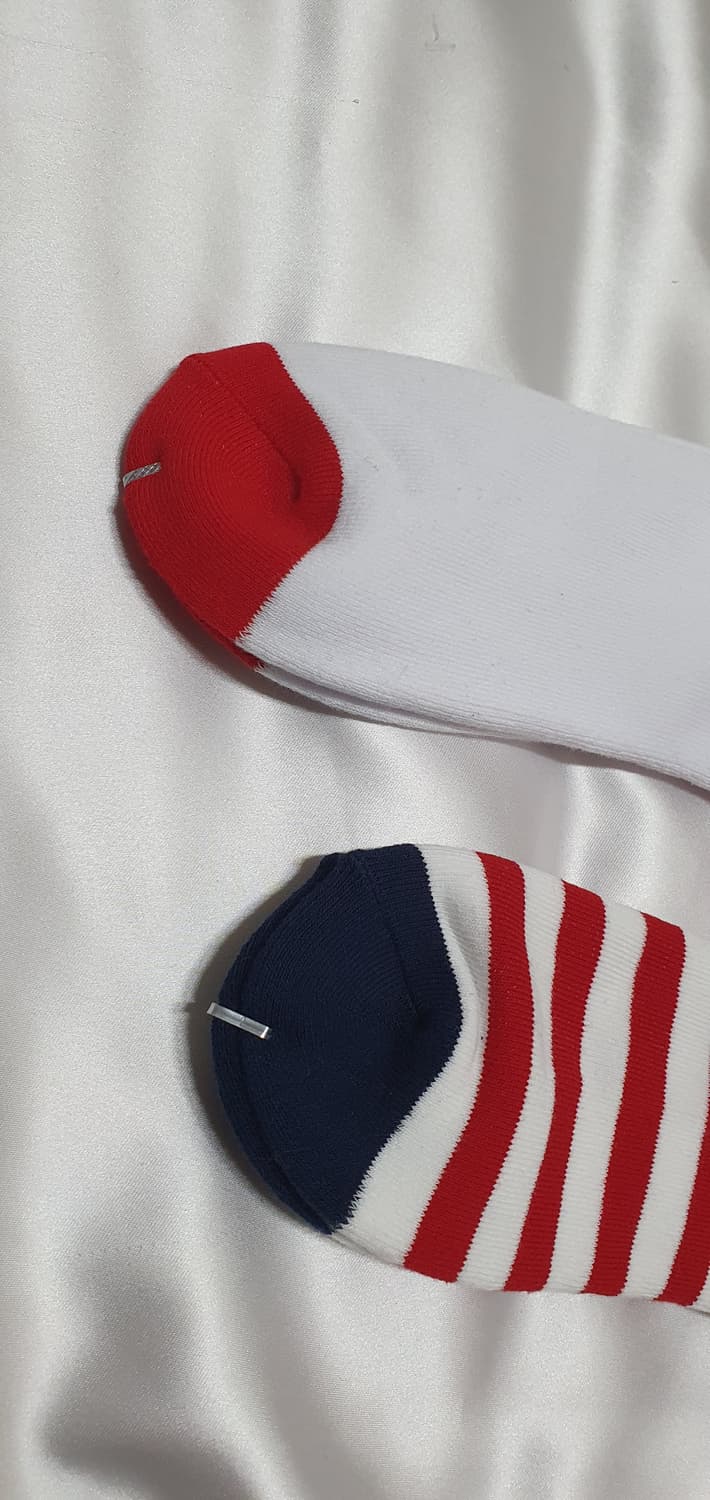 화이트 레드 네이비 반스 스트라이프 체크 스타 별 양말 상품이미지2