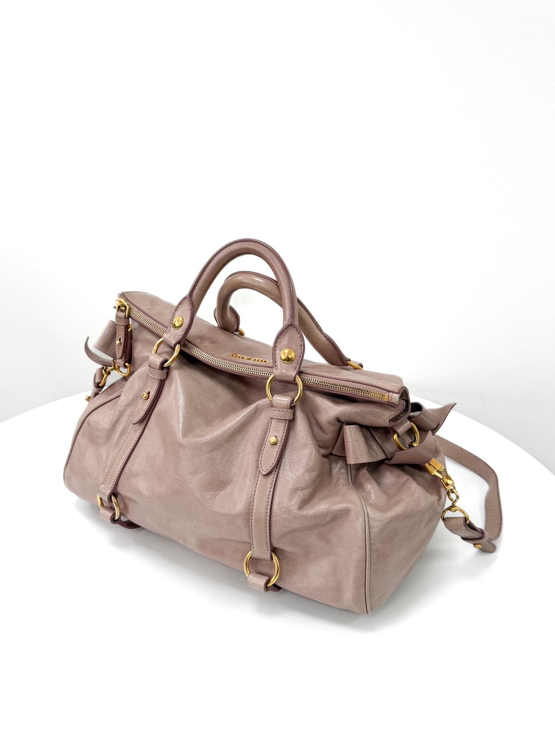 미우미우 비텔로 샤인 더스티 핑크 리본 2WAY 백 상품이미지2