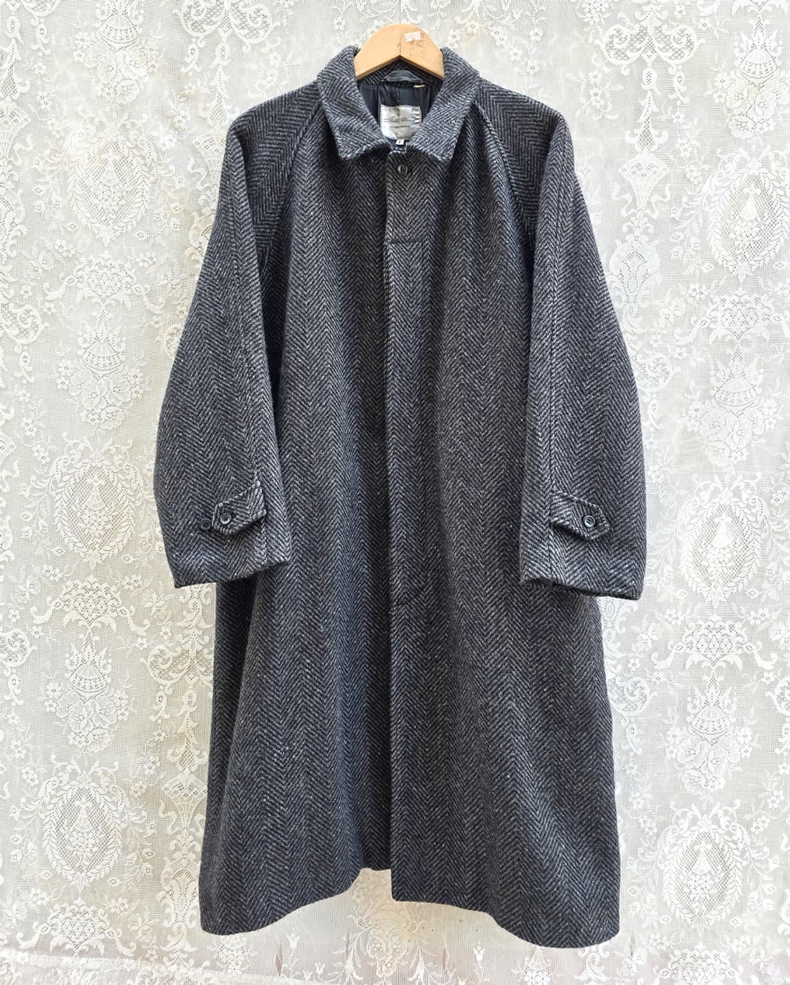 90s 헤링본 트위드 발마칸 니트 빅토리아 디자인 상품이미지1