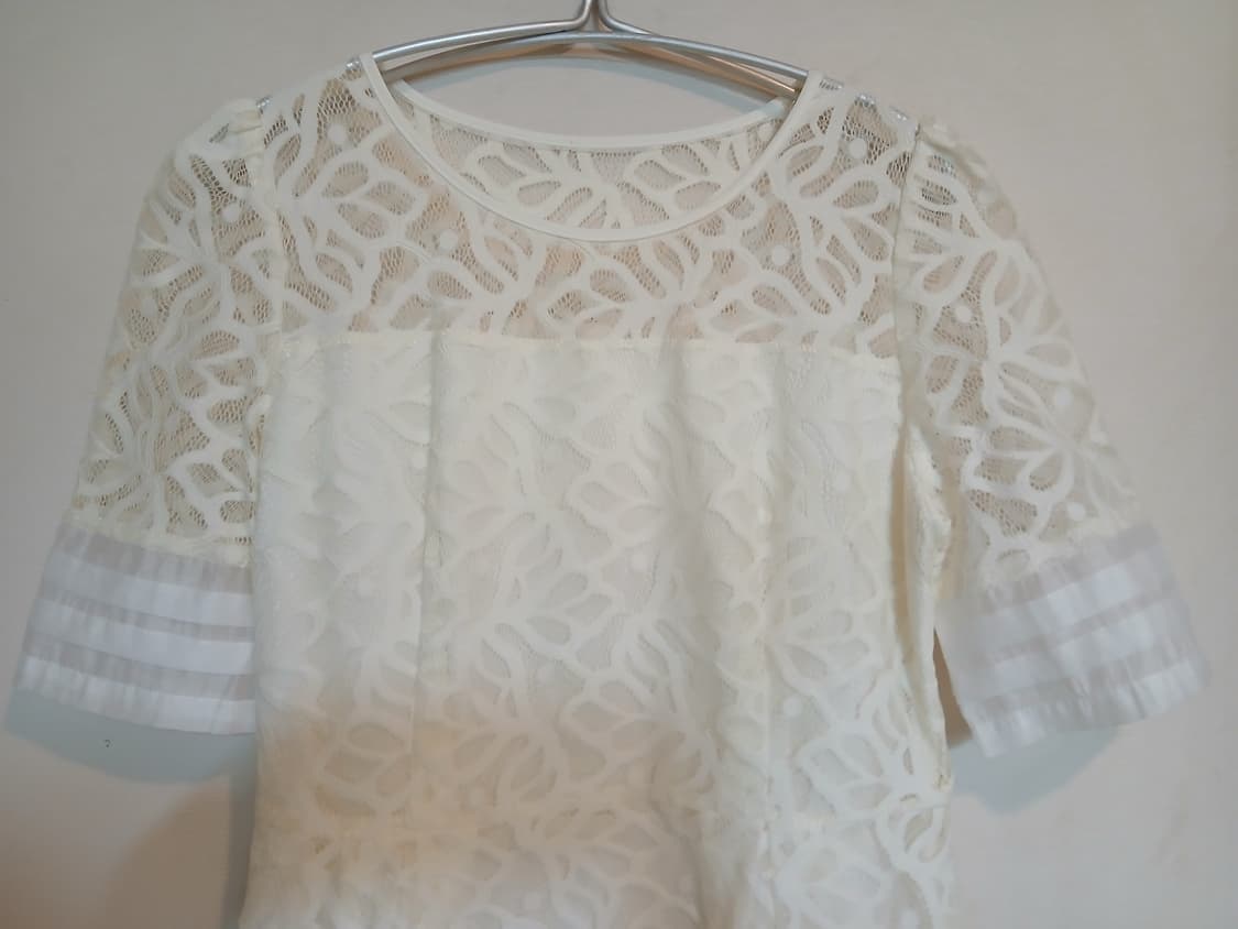 셀프 웨딩 하객룩 레이스 드레스 홀복 체크 자카드 정장 원피스 데이트룩 상품이미지2