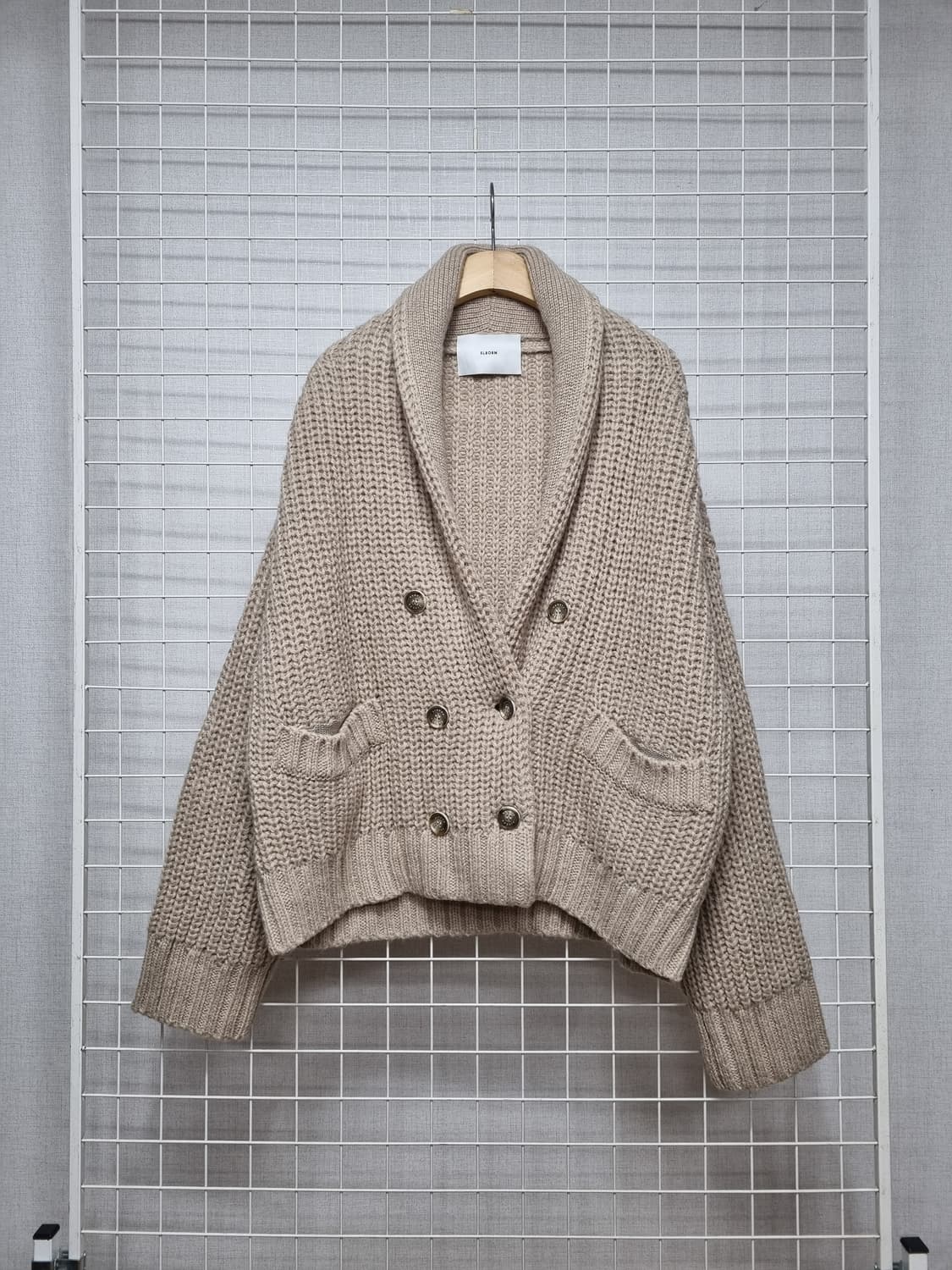 (택포) ELBORN 엘보른 숄카라 니트가디건 free 상품이미지2