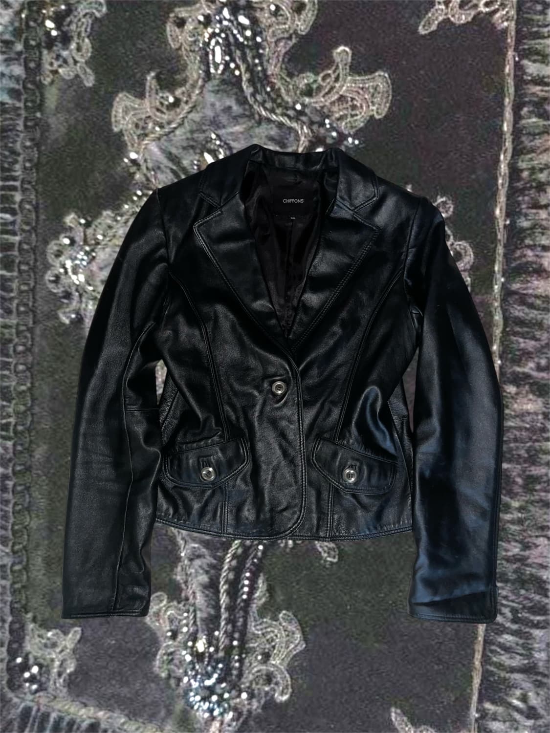 Sheepskin 레더자켓 은장버튼블레이저 00s디올생로랑st 양가죽 상품이미지1