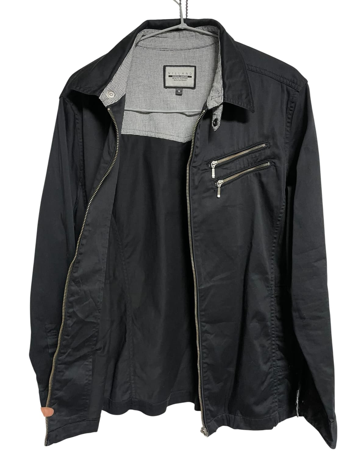 하이넥 사선 투지퍼 디테일 코튼집업 라이더락시크유니섹스ekam 00s 상품이미지10