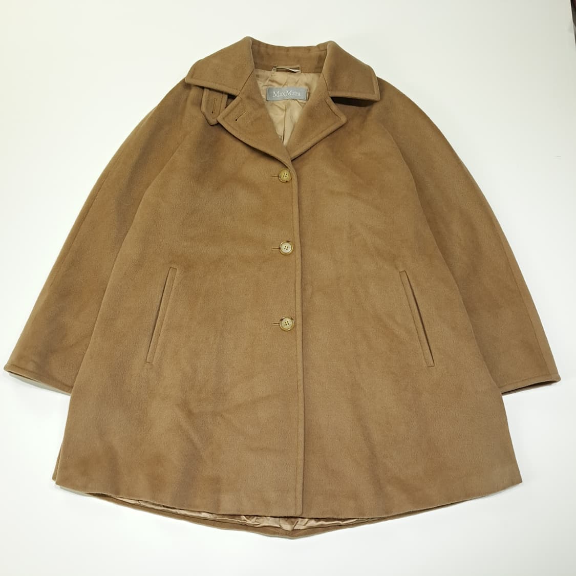 CL222 XL 막스마라 90s 이태리판 울 실버라벨 카멜 하프코트 상품이미지1